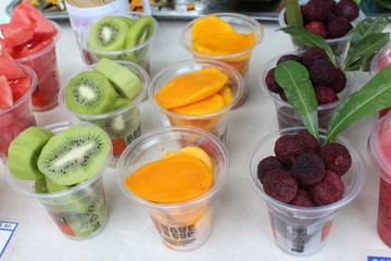 fruit jelly in a glass