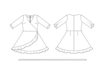 Fototapeta premium drawn fashion online shop icons set. Decorative icons dress, clothing, Vector illustration ink style
