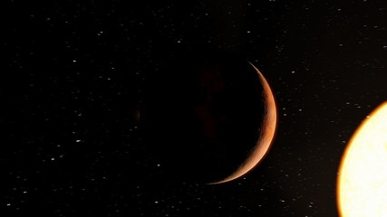 Naklejka na ściany i meble Exoplanet fire planet 3D illustration (Elements of this image furnished by NASA)