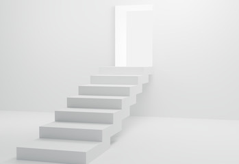 steps bright light 3d-illustration