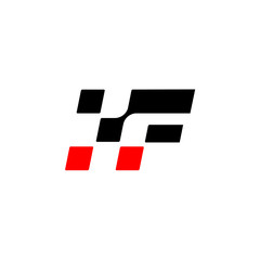 letter R Racing Flag Logo Design Vector