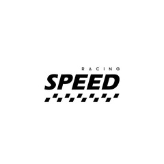 Speed Logo With Racing Flag Symbol Design Vector