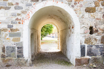 entrance to medieveal castle in Sweden