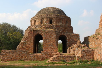 Domed ruin of Bijay Mandal in New Delhi, India