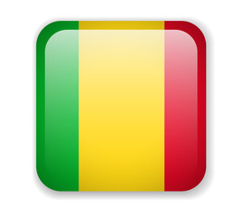 Mali flag bright square icon on a white background
