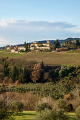 Barberino Val d'Elsa, paesaggio del chianti con vista su Villa di Spoiano