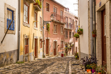 Fototapeta na wymiar Traditional street views of Lisbon, Portugal, Europe