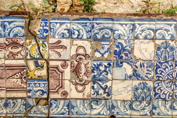 The tile art at Lisbon streets, Portugal, Europe