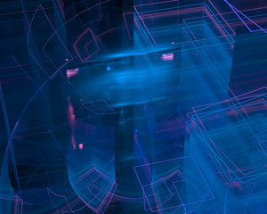 abstract digital fractal, fantasy design, disco