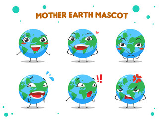 mother earth mascot. Vector Illustration