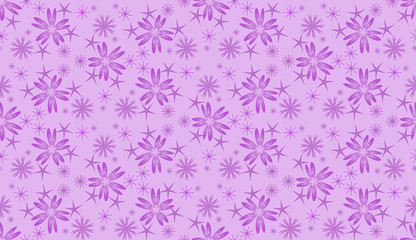 pink and purple modern floral seamless pattern tile with snowflakes and stars. cool for backgrounds, fabric, textile, wallpaper and backdrops. the tile is seamless