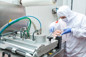 Naklejka premium The meat cutting room