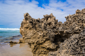 Beautiful  rock on seashore  in South Australia