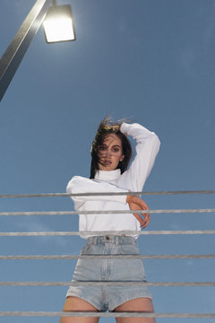 girl on parking garage