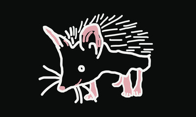 vector illustration of a smiling hedgehog T-shirt print