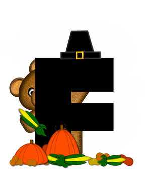 Alphabet Teddy Thanksgiving F