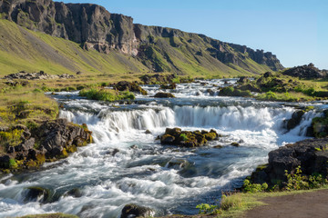 Fototapeta na wymiar River Cascade - Southern Iceland