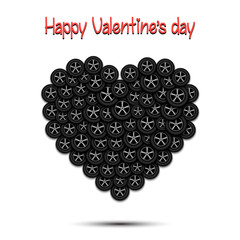 Happy Valentines Day. Heart from the car wheels
