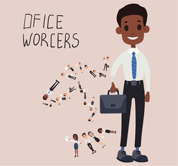 Girl man office documents briefcase tie formal wear suit business worker