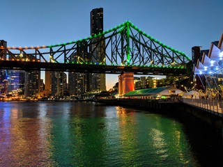 Bridge by Night with City Backdrop