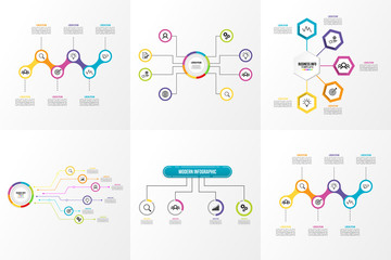Set Of Infographics Elements Vector Design Template. Business Data Visualization Infographics Timeline with Marketing Icons most useful can be used for workflow, presentation, diagrams, reports