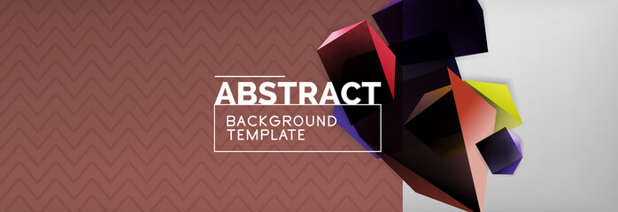 Dark 3d triangular low poly shapes abstract background