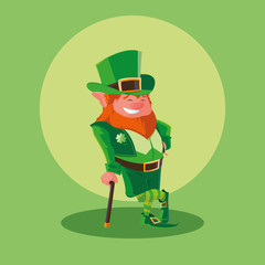 comic leprechaun with cane avatar character