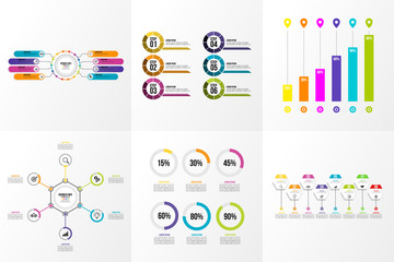 Set Of Infographics Elements Vector Design Template. Business Data Visualization Infographics Timeline with Marketing Icons most useful can be used for workflow, presentation, diagrams, reports