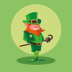 comic leprechaun with cane avatar character