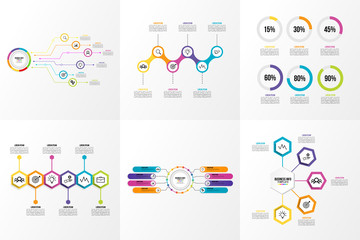 Set Of Infographics Elements Vector Design Template. Business Data Visualization Infographics Timeline with Marketing Icons most useful can be used for workflow, presentation, diagrams, reports