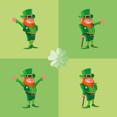 Fototapeta premium set comic leprechaun character