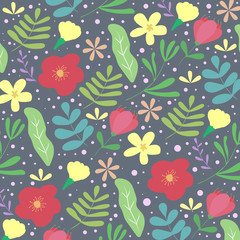 Seamless Floral Pattern or Texture, Spring and Summer Theme Background	