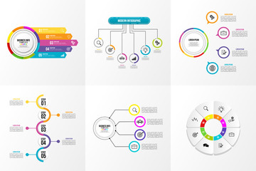 Set Of Infographics Elements Vector Design Template. Business Data Visualization Infographics Timeline with Marketing Icons most useful can be used for workflow, presentation, diagrams, reports