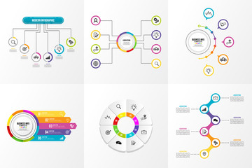 Set Of Infographics Elements Vector Design Template. Business Data Visualization Infographics Timeline with Marketing Icons most useful can be used for workflow, presentation, diagrams, reports
