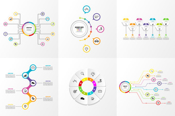 Set Of Infographics Elements Vector Design Template. Business Data Visualization Infographics Timeline with Marketing Icons most useful can be used for workflow, presentation, diagrams, reports