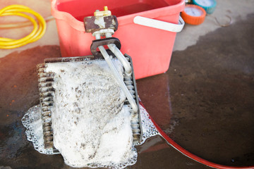 Cleaning condenser air in the car,car air conditioning repair . car cooling coil air dirty,Old...
