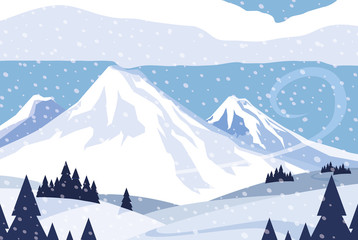 snowscape nature scene icon