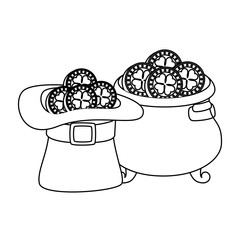 hat leprechaun and treasure cauldron