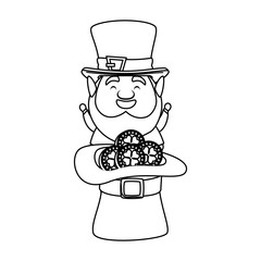 leprechaun with hat and coins saint patrick