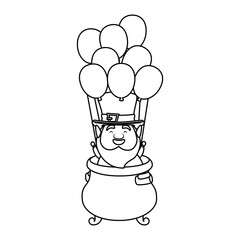 leprechaun in cauldron with balloons helium