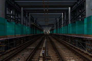 Obraz premium 改装中の線路