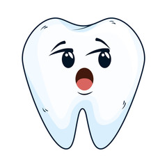 comic tooth kawaii character