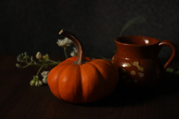 Calabaza, ofrenda, café