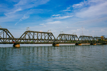 Government Bridge over Mississippi River in Davenport, Iowa, USA