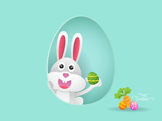 rabbit or bunny with easter egg