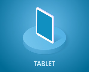 Tablet isometric icon. Vector illustration. 3d concept