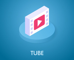 Tube isometric icon. Vector illustration. 3d concept