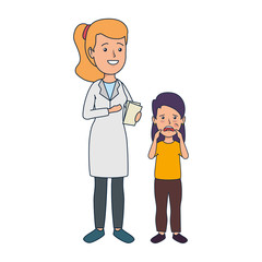 young dentist with girl patient