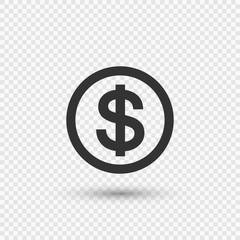 Dollar coin icon.money.finance.vector illustrator