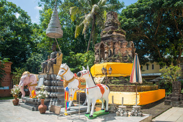 Ancient pagoda in Chiang Saen period (old Lanna kingdom) located in Wat Ngam Muang temple an...